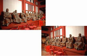 崇福寺本堂の仏像群