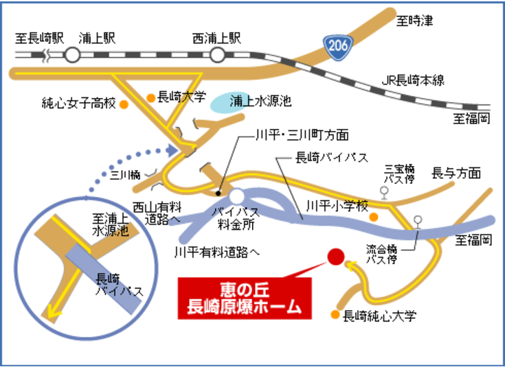 恵の丘長崎原爆ホーム位置図の画像