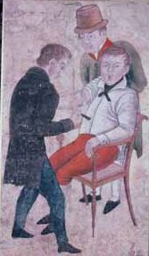 紙本著色シーボルト瀉血手術図