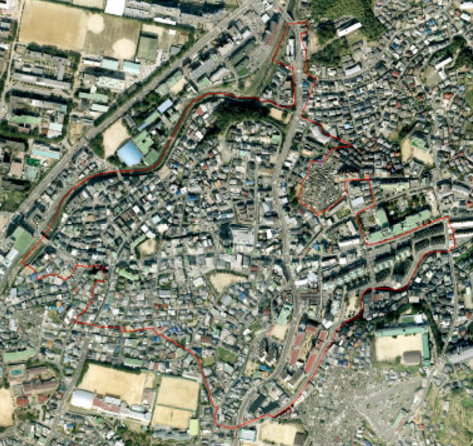 本原地区の空撮の画像