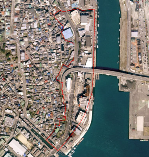 旭町地区の空撮の画像