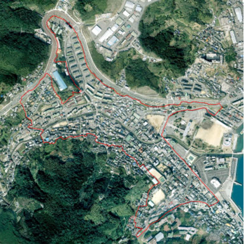 日見地区の空撮の画像