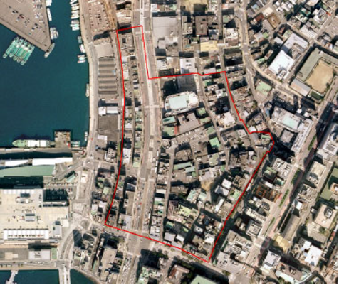 大波止地区の空撮の画像