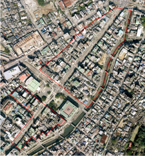 宮の下地区の空撮の画像