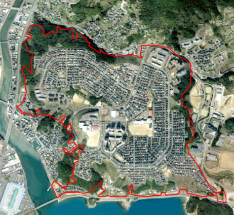 矢上団地の空撮の画像