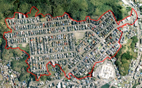 米山地区の空撮の画像