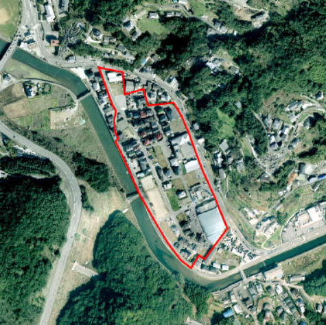 多以良地区の空撮の画像