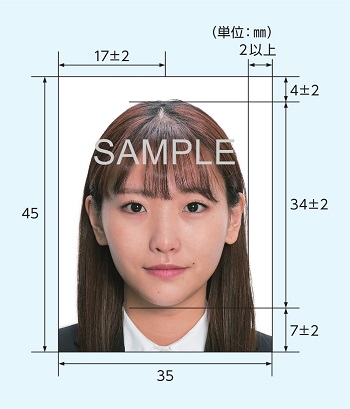 パスポート写真の規格と見本