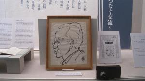 清水の描いた遠藤周作の似顔絵