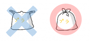 ごみ袋の口を結ぶ