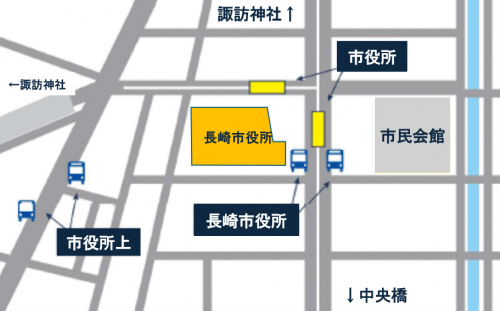 長崎市役所付近の地図