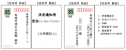 往復はがき記入方法