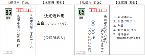 往復はがき記入方法